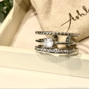 Ashlynn Avenue Aurora White Gold Trio Wrap Ring